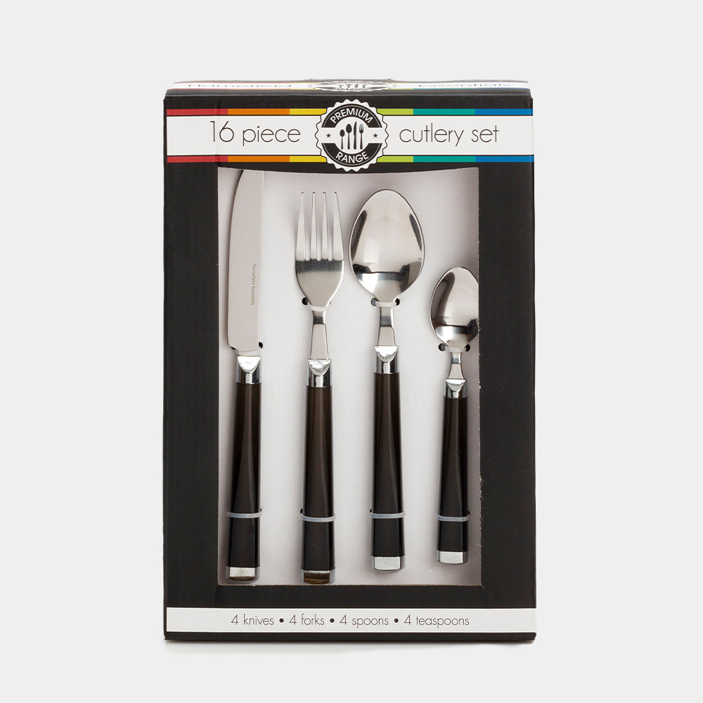Flamefield Cutlery Black 16 pc Set