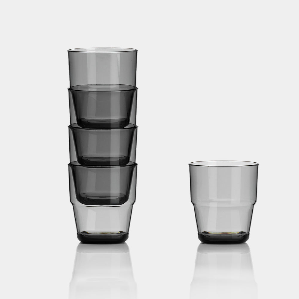 Stapelbarer Becher aus geräuchertem Acryl von Flamefield