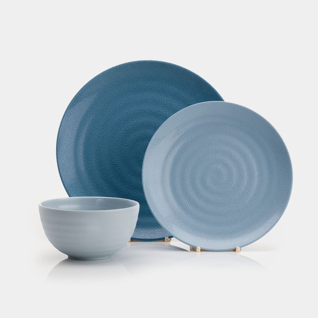 Flamefield Shades of Blue 12-teiliges Melamin-Set