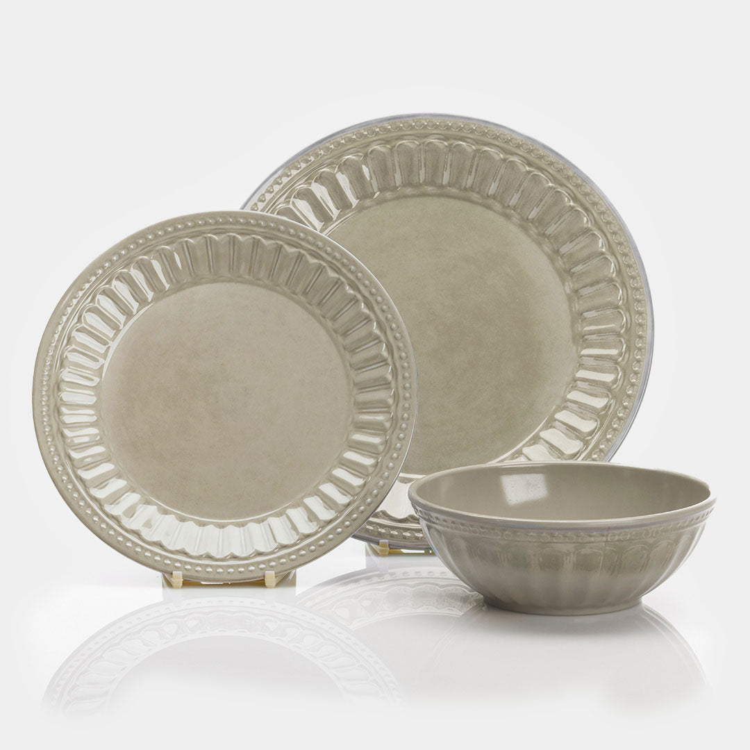 Flamefield Vintage Beige 12-teiliges Melamin-Set